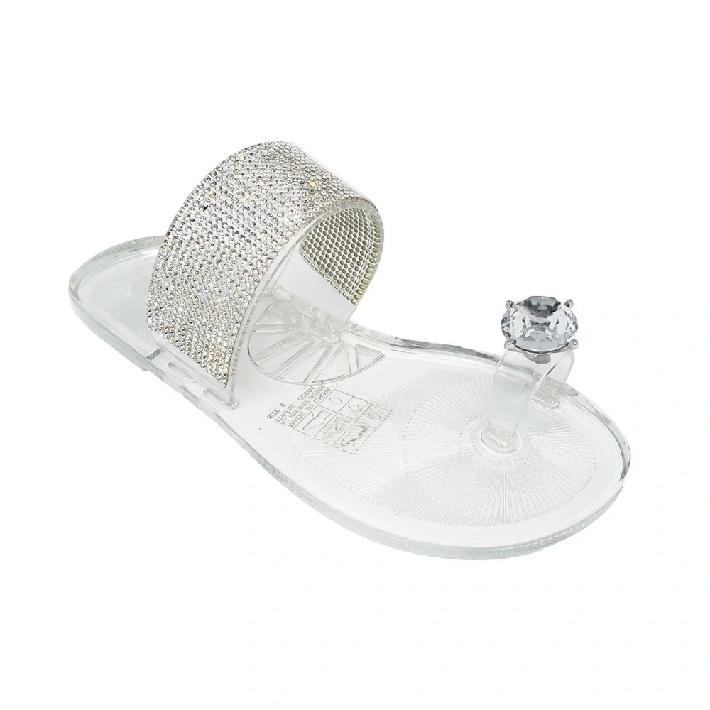 Ann More Cocoa Rhinestone Jelly Sandals - Picture 2 of 3